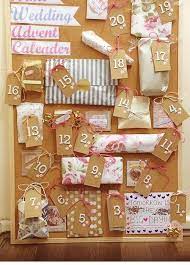 This video shows how to make an advent calendar! Wedding Advent Calendar My Friends Sisters Made This For Her Wedding Such A Wonderful Idea Wedding Advent Calender Wedding Countdown Wedding Calendar