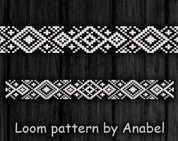 Black And White Bracelet Pattern Bead Loom Pattern Square Stitch Pattern Black And White Etsy Seed Bead Bracelet Patterns Beaded Bracelet Patterns Bead Loom Bracelets