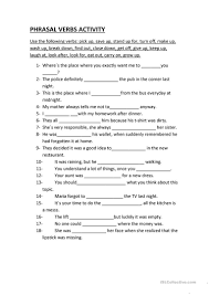 Phrasal Verbs Activity Verbs Activities Verb English Phrases