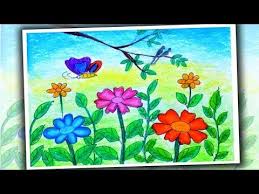 Imagine replicating your flowers in the form of flower drawings! How To Draw Flower Garden Scenery For Kids Spring Season Drawing Easy Youtube Flower Garden Drawing Draw Flower Spring Season Drawing