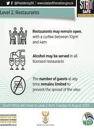 Use the industry protocols that were put out by the tourism business council of south africa (tbcsa). Sa Enters Level 2 Of The Lockdown News24
