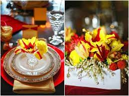 Red Yellow Wedding Ideas Poppy Red And Marigold Vintage Glam Wedding Theme Weddingflowers Wed Red Wedding Decorations Vintage Glam Wedding Poppy Red Wedding