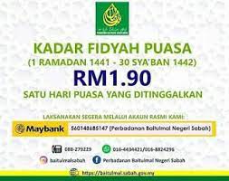 Pejabat abim negeri sabah, lot 19, 1st floor, universiti plaza, jln. Kadar Fidyah Puasa Bagi Negeri Sabah 1441h 1442h Ramadan Agama