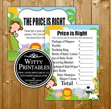 Below is our printable price is right game to use at your baby shower. Safari Animals Price Is Right Baby Shower Game Wittyprintables