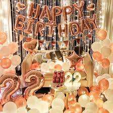 Or both, if you're feeling like the best friend in the world, ever. Rose Gold Happy Birthday Decoration Kit Combo 41pcs For 22 Birthday Party Pennant Banner Balloon Heart Star Foil Girls Age Decor Or Gifts With Led Fairy Lights Party Propz Online