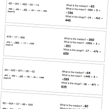Math Worksheets Negative Mean Median Range Math Facts Addition Printable Math Worksheets Free Printable Math Worksheets