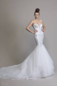 Mermaid Embellished Wedding Dress With Tulle Skirt Kleinfeld Bridal Pnina Tornai Wedding Dress Ball Gowns Wedding Embellished Wedding Dress