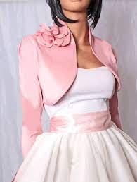 Wedding Taffeta Jacket Bridal Pink Bolero Custom Color Etsy In 2021 Grey Bridesmaid Dresses Peach Pink Bridal Shrug