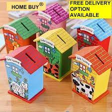 Buy Home Buy Return Gifts Piggy Bank Wood House Animal Designs Pack Of 6 Online At Low Prices In India Amazon In Check out the tutorial and find out how the two halves of the piggy bank are held together.