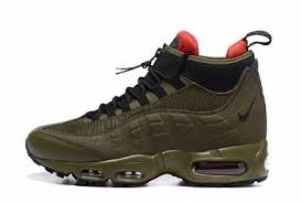 Nike Air Max 95 Sneakerboot Army Green University Red 806809 300 Air Max 95 Boots Nike Air Max 95 Nike Air Max