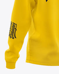 Download Women S Long Sleeve Sweatshirt Back Half Side View In Apparel Mockups On Yellow Images Object Mockups