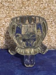 Vintage Jeannette National Crystal Clear Glass 1950s Three Toed Tapered or  Votive Candle Holder Heavy Mid Century Multi Use Candle Holder