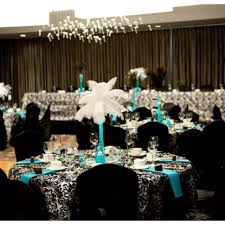 Black And White Wedding Ceremony Decorations Black White Turquoise Wedding Wedding Centerpieces Wedding Decorations Wedding