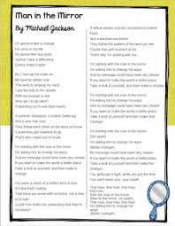 Man in the mirror album: Poetry They Will Love Man In The Mirror By Michael Jackson Reading Lyrics