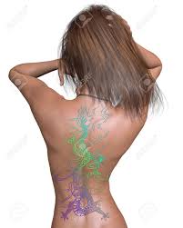 James and chris have both been there since early 80's Woman S Back With Brightly Coloured Chinese Dragon Tattoo For The Year Of The Dragon 3d Digitally Rendered Illustration Stock Photo Picture And Royalty Free Image Image 12252532