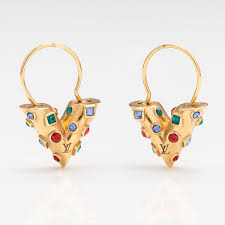 Louis Vuitton Essential V Planete Hoop Earrings Marked Italy Bukowskis