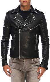 Balmain Outlet Jacket Men Jacket Balmain Men Black Leather Jacket Leather Jacket Men Mens Jackets