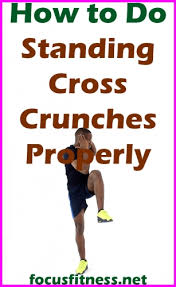 How To Do Standing Cross Crunches Exercise Gif Flab Fix Criss, cross (draw and x on baby's back) applesauce (pat baby's shoulders in rhythm to the beat.) spiders crawling up your back (walk fingers. do standing cross crunches exercise gif
