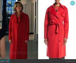 Jennifer aniston sweats it out for mother's day. Wornontv Alex S Red Coat On The Morning Show Jennifer Aniston Clothes And Wardrobe From Tv