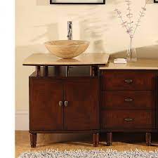Kids' & toddler beds : 46 5 Inch Modern Vessel Sink Bathroom Vanity With Travertine