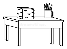 Computer table clipart black and white. Office Desk Desk Clipart Black And White Novocom Top