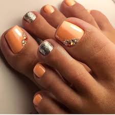 Check out our toenail designs selection for the very best in unique or custom, handmade pieces from our bath & beauty shops. Peach Rhinestones Toenailart Summer Toe Nails Cute Toe Nails Toe Nail Color
