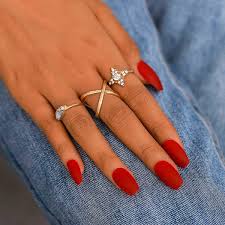 Whether you're considering acrylic nails, or you just fancy brushing up on your nail shape knowledge, these are the 8 most popular trends to try, from. Amazon Com Campsis Matte Coffin Fake Nails Red Press On Nails Acrylic Long False Nails For Women And Girls Pack Of 24 Beauty
