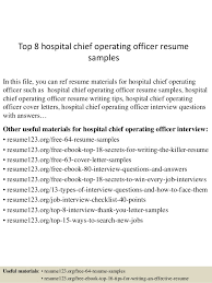 top 8 hospital chief operating officer