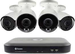 This 8 channel security camera system can monitor up to eight separate cameras at one time. Swann 4980 Pro Series Hd 8 Channel 4 Camera Indoor Outdoor Wired 2tb Dvr Surveillance System Black White Swdvk 849804 Us Best Buy