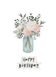 What are the best flowers for birthdays? Jar Of Flowers Birthday Card By In The Daylight Cardly