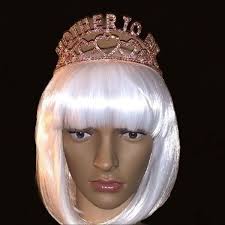 Beautiful mother to be metal tiara with pink stone