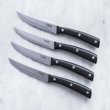 Our cutlery & knife accessories category offers a great selection of kitchen knife sets and more. T Fal Millenium Steak Knife Set Of 4 Black Stainless Steel Kitchen Stuff Plus