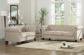 Beige tufted natural reclaimed spooled leg loveseat settee the elegant hourglass shape and bu. Best Master Ys001 2pc Bg 2 Pc Klein Venice Beige Fabric Tufted Backs Sofa And Love