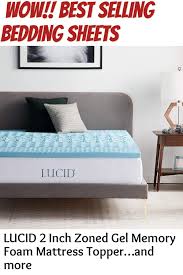 Lucid 2 Inch Zoned Gel Memory Foam Mattress Topper Twin In 2020 Memory Foam Mattress Topper Mattress Topper Gel Memory Foam Mattress