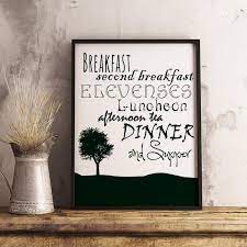 This is the second in my series of posts about food thoughts and quotes and this week it is all about tolkien. Hobbit Meals Schedule Menu Second Breakfast Elevenses Etsy Hobbit Food The Hobbit Meal Schedule
