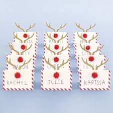 Glue the corresponding color shape onto the back of the card with the top of the shape meeting the crease in the base card. Christmas Table Name Holders Www Macj Com Br