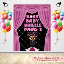 Pink And Black Boss Baby Girl Custom Backdrop For Kids Birthday Ubackdrop Chị cá vàng chơi đồ chơi nấu ăn | cooking kitchen playset toys for kids. pink and black boss baby girl custom backdrop for kids birthday