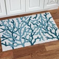 Beach theme nautical décor anchor. Cora Blue Coral Coastal Hooked Accent Rug Nautical Area Rugs Coastal Area Rugs Outdoor Rugs Patio