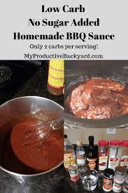 Low Carb No Sugar Homemade Bbq Sauce Recipe Bbq Sauce Homemade Homemade Bbq Bbq Sauce
