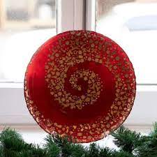 Handcrafted talavera plates are used for dining and decorating kitchen walls. Red Decorative Plates Home Accents The Home Depot