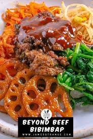 Beyond Meat Bibimbap Recipe James Strange Recipe Bibimbap Recipe Beyond Beef Recipes Recipes