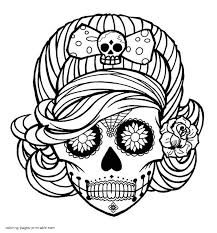 Sugar skull hd new hard. Adult Coloring Pages