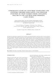 Rahim tamby chik, kuala lumpur. Pdf Comparative Study Of Consumers Knowledge And Attitudes Towards Food Safety And Purchase Intention Of Night Market Foods Containing Poultry In Low And High Food Poisoning Cases States
