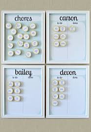 reuse an old picture frame to make chore charts for