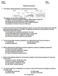 In this activity, you will place the stages of succession of two ecosystems into sequence. Worksheet Primary Ecological Succession Editable Tpt