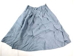 COS X Usha Doshi Women's 6 Diagonal Ruffle Skirt A-Line Icy Blue Linen Blend