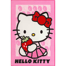 Hello kitty (ハローキティ, harō kitī), also known by her full name, kitty white (キティ・ホワイト, kitī howaito), is a fictional character produced by the japanese company sanrio, created by yuko shimizu, and designed by yuko yamaguchi. Teppich Kinder Hello Kitty Madchenteppich Rosa Erdbeere 95x133 Cm Ebay