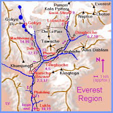 elevations and distances and trek times to everest base camp