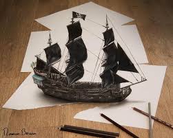 The Black Pearl 3d Drawing Drawings 3d Drawings Illusions