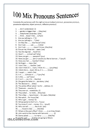 100 Mixed Pronoun Sentences Pronoun Sentences Pronoun Worksheets Pronoun